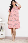 Zivame Joyful Jingles Knit Cotton Knee Length Nightdress - Candlelight Peach — thumbnail 2